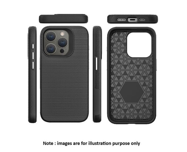 iPhone 15 Pro Black Triangle Luxury Armor Case With Magsafe