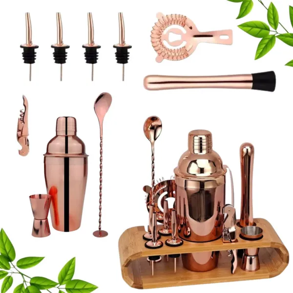 Rose Gold Cocktail Shaker Set