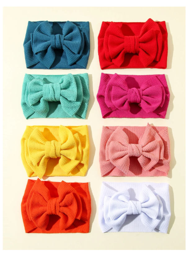 8pcs Baby Bow Decor Hair Band