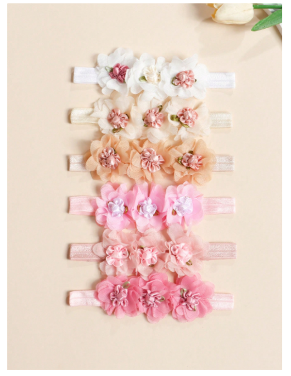 3pcs Baby Cute Lace Flower Elastic Headbands