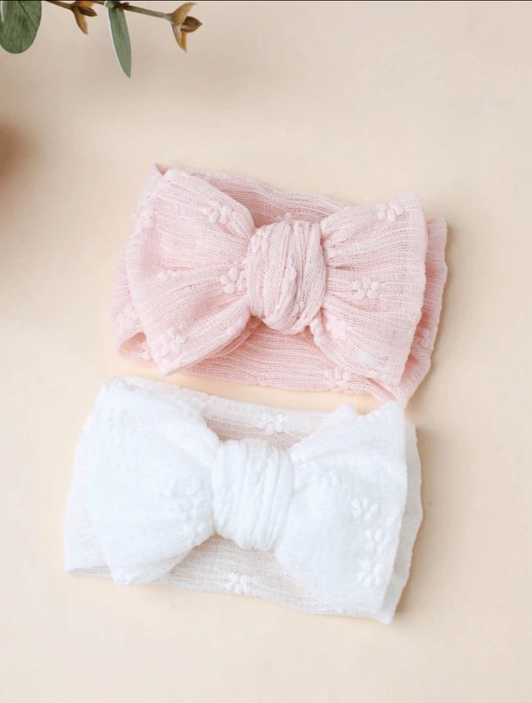 2 pcs baby oversized headband hollow lace breathable hair accessory
