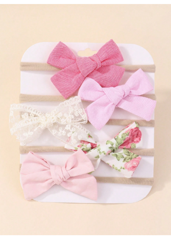 5pcs Baby Bow Decor Hair Band