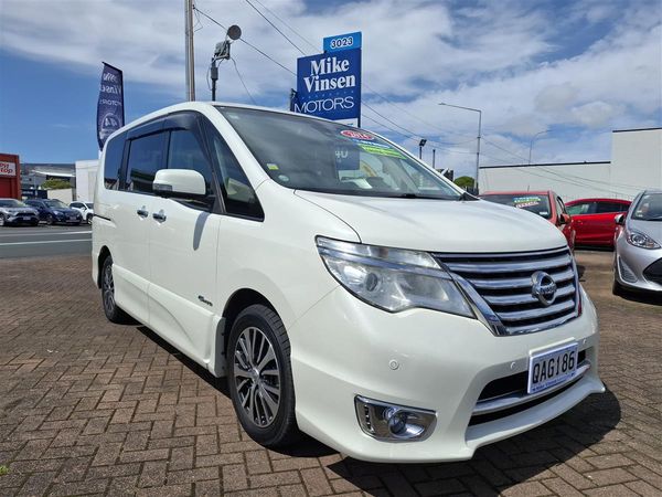2014 Nissan Serena HYBRID CRUISE CONTROL  360 CAM  EMERGENCY BREAKING  PRE-CRASH SENSOR  LANE ASSIST  AUTO STOP  2 POWER SLIDING DOORS  PARKING SENSORS  ECO MODE  FACTORY ALLOYS