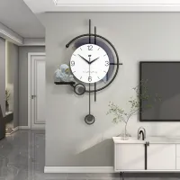 Astronaut-Themed Wall Clock with Minimalist Shelf Design