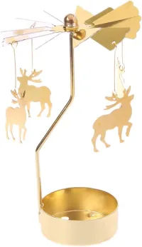 1pc Metal Hot Rotating Candle Holder Christmas Rotating Candle Holder Dinner Party Wedding Party Candle Holder Decoration Gift