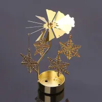 1pc Metal Hot Rotating Candle Holder Christmas Rotating Candle Holder Dinner Party Wedding Party Candle Holder Decoration Gift