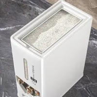 kitchen accessories pantry plastic Cereal bulk dry Food Dispenser Storage Containers Grain coffee bean rice basket with lids