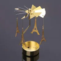 1pc Metal Hot Rotating Candle Holder Christmas Rotating Candle Holder Dinner Party Wedding Party Candle Holder Decoration Gift