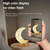 Bedroom Crystal Touch Dimming Night Light Girls Room Home Decor Aesthetics USB Bedside LED Ambient Table 3d Moon Lamp
