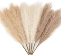 6PCS Artificial Pampas Grass Decor Flowers Fake Plant Reed for DIY Floral Table Arrange Flower Wedding Home Christmas Decoration