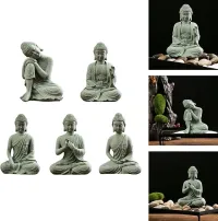 Buddha Statue Fish Tank Decoration Mini Buddhism Figurine Desk Topper Tablescape Decor Home Zen Statue Green Sandstone Thailand