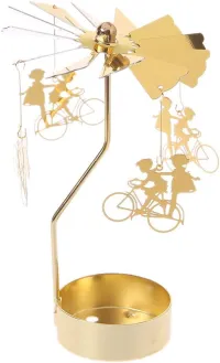 1pc Metal Hot Rotating Candle Holder Christmas Rotating Candle Holder Dinner Party Wedding Party Candle Holder Decoration Gift