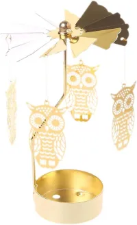 1pc Metal Hot Rotating Candle Holder Christmas Rotating Candle Holder Dinner Party Wedding Party Candle Holder Decoration Gift