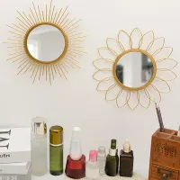 Best Sellers 3 Pcs European Elegant Luxury Hotel Bathroom Decorative Clocks Antique Gold Frame Round Creative Vintage Wall Clock