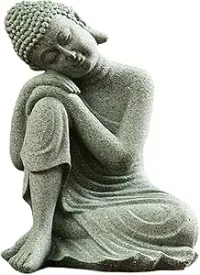 Buddha Statue Fish Tank Decoration Mini Buddhism Figurine Desk Topper Tablescape Decor Home Zen Statue Green Sandstone Thailand