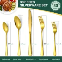 24 Piece Gold Cutlery Gift Set