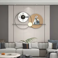 Minimalist Mother Elephant & Calf Wall Clock 