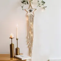 Macrame Dream Catcher Boho Home Decor Moon Ramadan Decoration Macrame Wall Hanging Baby Nordic Room Decoration for Kids Nursery