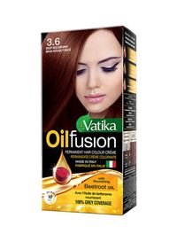 Vatika Hair Colour with Oil Fusion Deep Red Brown