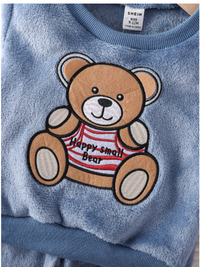 Cute Round Neck Baby Boys Plush Outfit