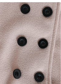 Baby Boys Fashionable Double-Breasted Oatmeal Gray Lapel Long Overcoat