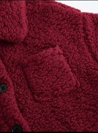 Baby Girl Plush Turndown Collar Mid-Length Winter Coat