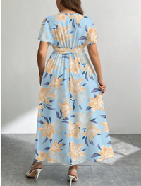 Floral Print Loose Plus Size Dress