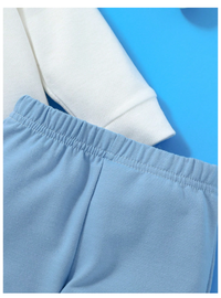  Newborn Baby Casual Cute Funny Colorful Cartoon Monster Graphic Round Neck Long Sleeve Top And Pants