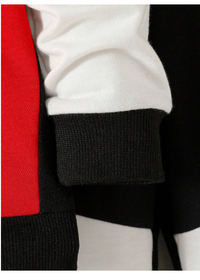 2pcs/Set Baby Boys Fashion Casual Color Block "KING" Letter Print Hoodie Sweatshirt And Sweatpants Set