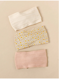 3pcs Children/baby Soft And Breathable Floral Print Fashionable Nylon Bowknot Headband