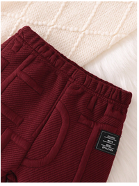 Baby Girl Letter Jacquard Sweatshirt & Pants Set