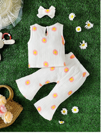Baby Girl Floral Print Tank Top & Flare Leg Pants