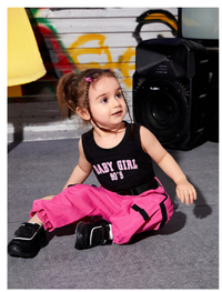 Baby Letter Graphic Tank Top & Flap Pocket Pants