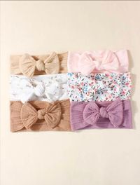 6pcs Spring Style Baby Nylon Decorative Hairbands, Suitable For Daily Use