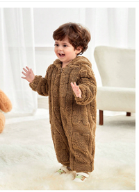 Newborn Baby Boy/Girl Cozy Hooded Fleece Romper Suit
