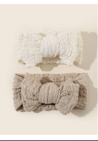 2pcs/Set Infant Newborn 0-6 Months Extra Large Bow Headbands Elastic Hair Band
