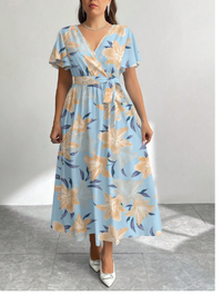 Floral Print Loose Plus Size Dress