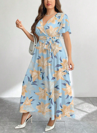 Floral Print Loose Plus Size Dress