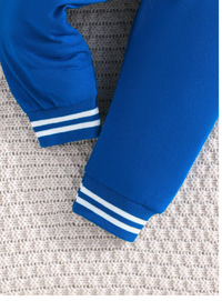  Spring And Autumn Baby Boys' Loose Baseball Jacket And Letter Printed Pants 