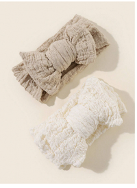 2pcs/Set Infant Newborn 0-6 Months Extra Large Bow Headbands Elastic Hair Band