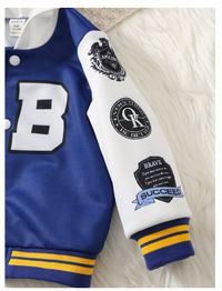 2pcs/Set Baby Girl/Boy Letter Print Contrast Color Hoodie Jacket And Jogger Pants Set