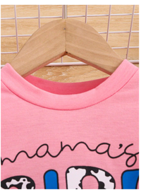 2pcs/Set Baby Girls Fashion Letter & Graphic Print Sweatshirt And Denim Effect Flare Jeans Set