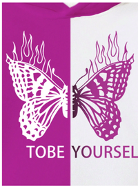 Infant Girls' Casual Fashion Butterfly Print Graphic Basic Hoodie Sweatshirt And Pants Set