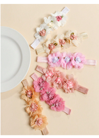 3pcs Baby Cute Lace Flower Elastic Headbands