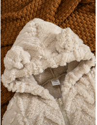  Baby Boy 3D Ears Design Hooded Flannel Jumpsuit