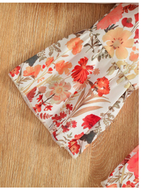 Baby Girls 2 Pieces/Set Of Stylish And Elegant Floral Hoodie + Flared Pants 