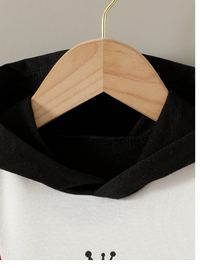 2pcs/Set Baby Boys Fashion Casual Color Block "KING" Letter Print Hoodie Sweatshirt And Sweatpants Set