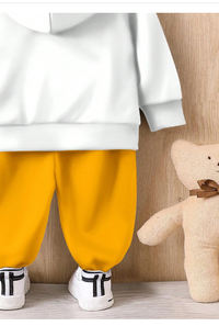 Baby Boy Casual Minimalist Stylish Classic Truck Print Loose Comfortable Knit Soft Hooded Sweatshirt & Pants Set