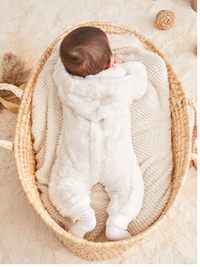 Newborn Baby Boy Cute Hooded Fleece Romper