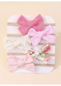 5pcs Baby Bow Decor Hair Band